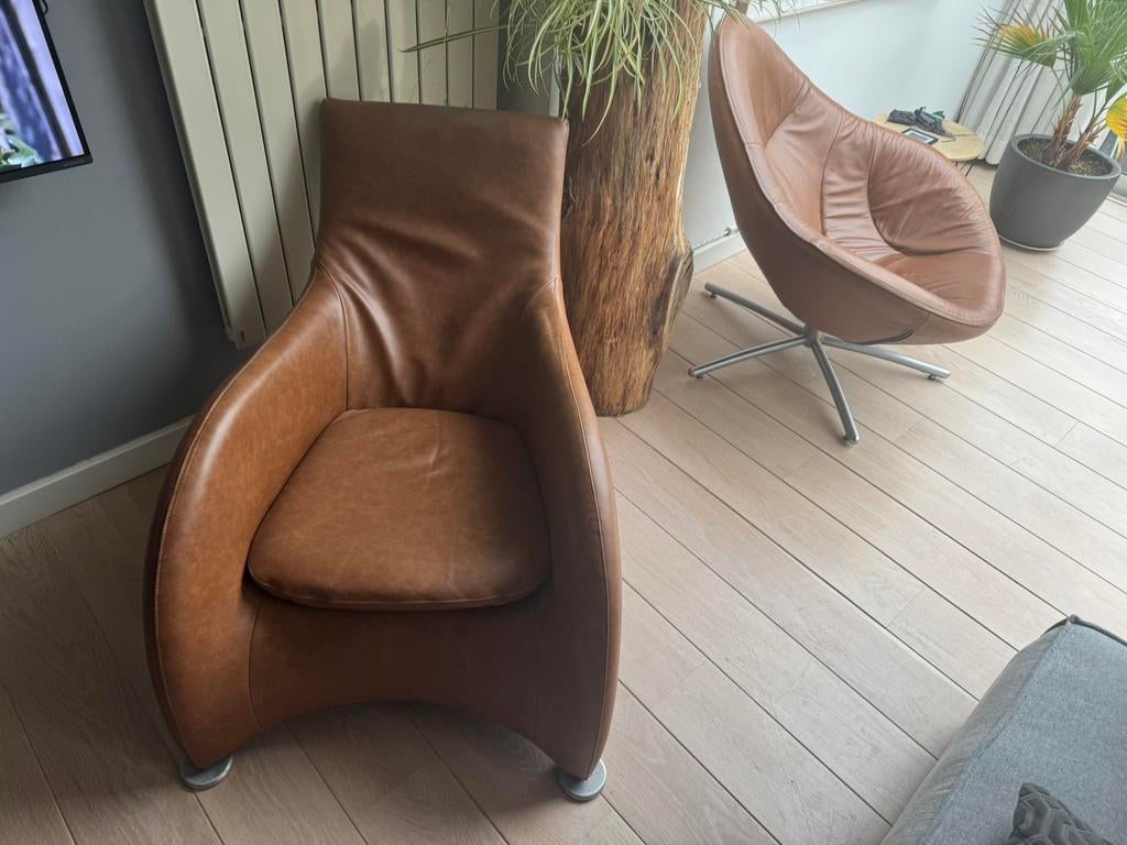Luxe design stoel, Ophalen, Zo goed als nieuw, Leer