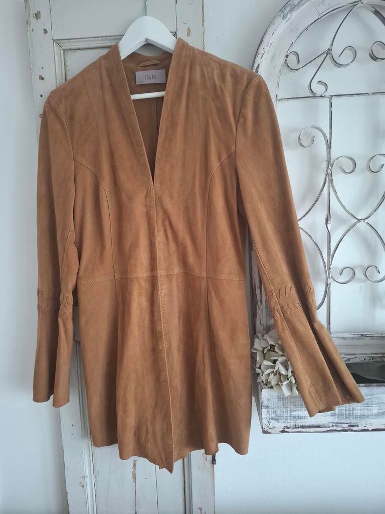 Ibana ongevoerd lederen jasje, maat 40, Maat 38/40 (M), Bruin, Ophalen of Verzenden, Gedragen