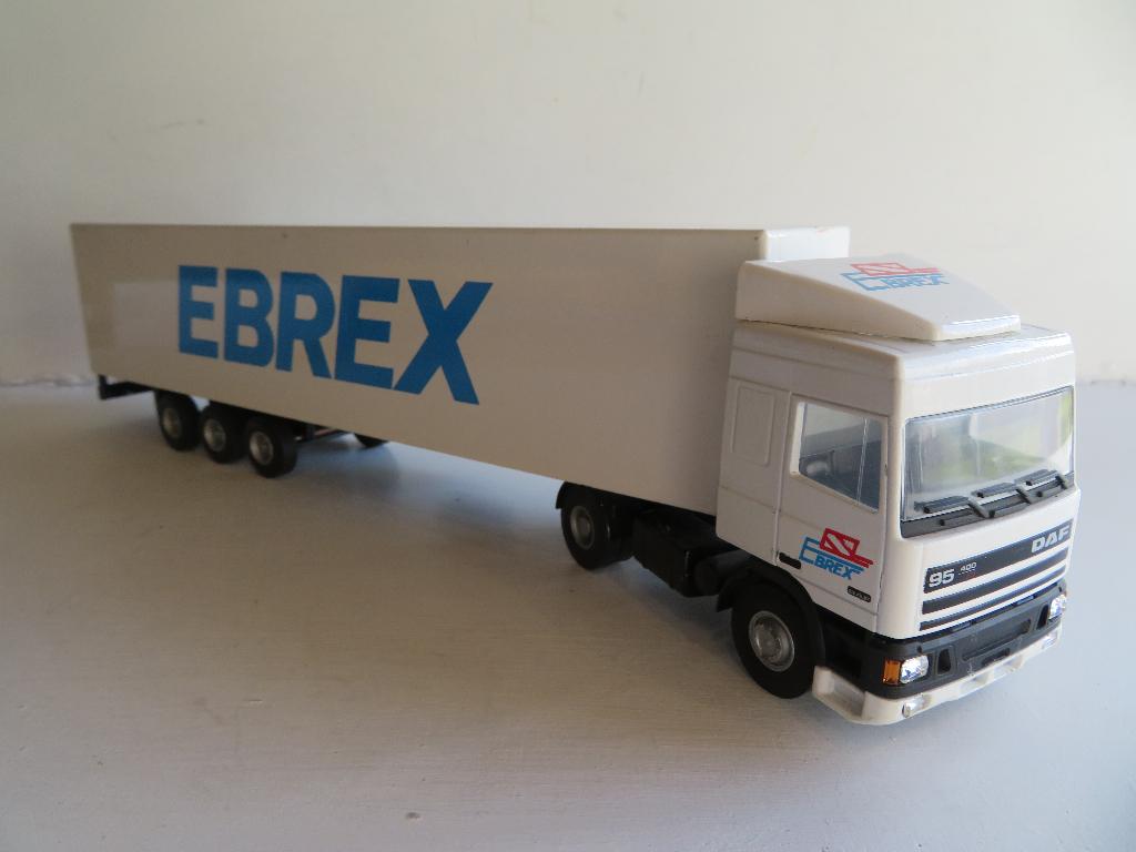Lion DAF 95 400 ATI Truck met trailer Ebrex 1:50, Ophalen of Verzenden, Bus of Vrachtwagen, Lion Toys