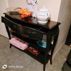 Zwart sidetable met lade en planken, Gebruikt, 50 tot 100 cm, Klassiek, Ophalen of Verzenden