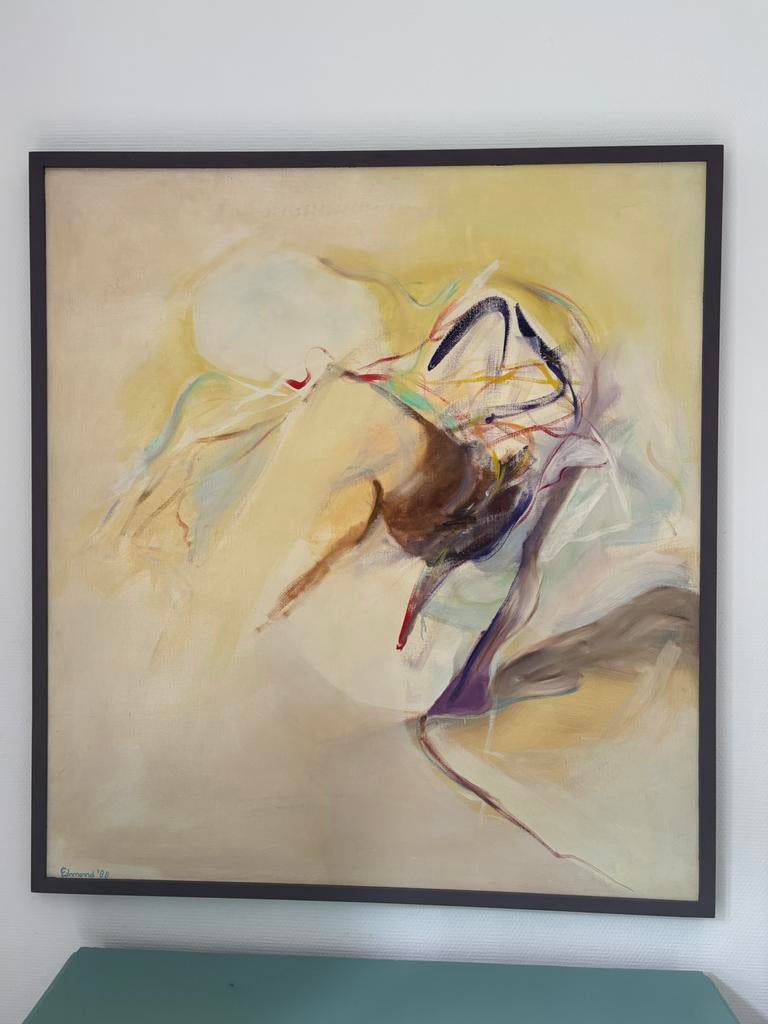 Groot abstract schilderij, Ophalen