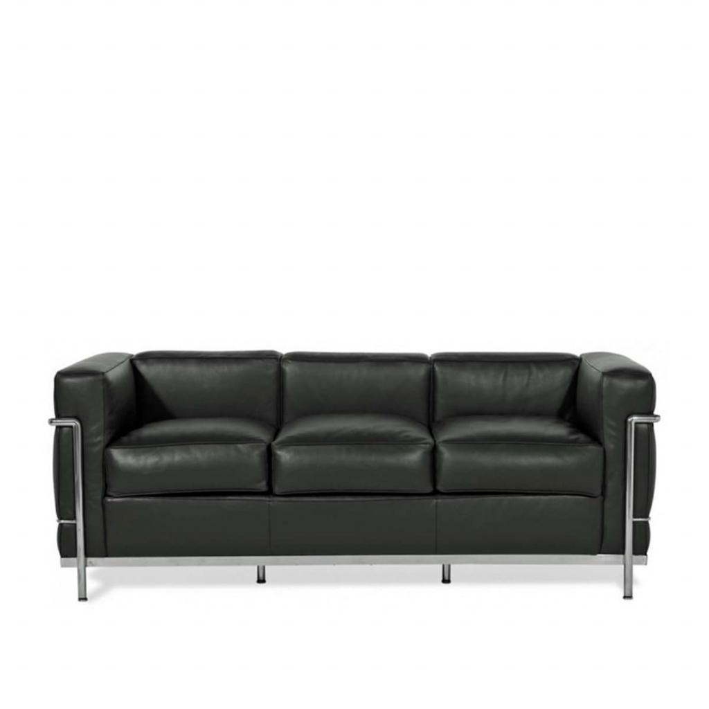 2x Cassina LC2 Driezits bank Leer Le Corbusier - Leer, Niet ingevuld, 100 tot 125 cm, 150 tot 200 cm, Niet ingevuld