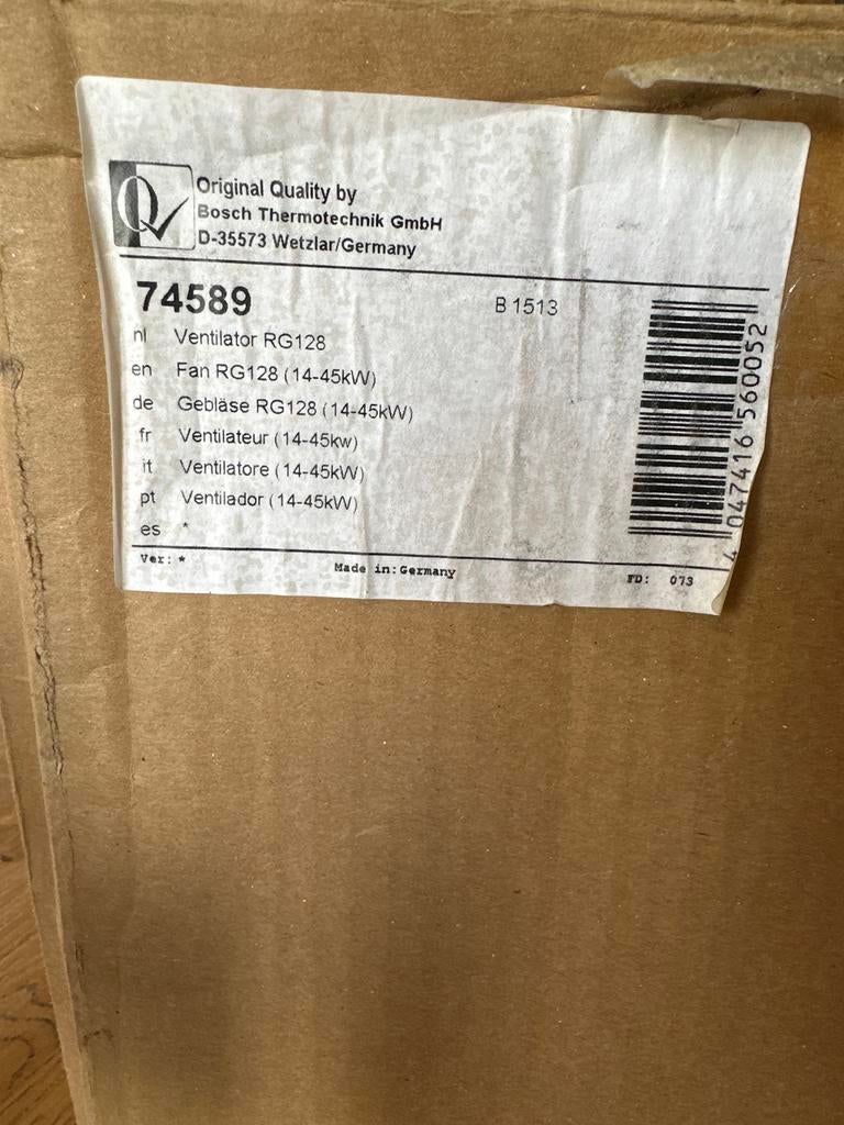 Ventilator RG128 voor Nefit Topline, Minder dan 30 cm, Hoog rendement (Hr), Overige typen, Nieuw