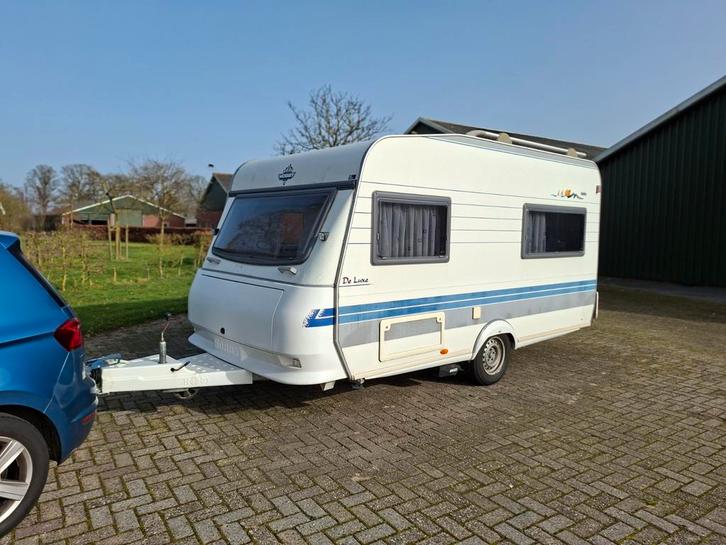 hobby caravan de luxe easy 400 met mover, Caravans en Kamperen, Caravans, Particulier, tot en met 4, 750 - 1000 kg, Treinzit, Hobby