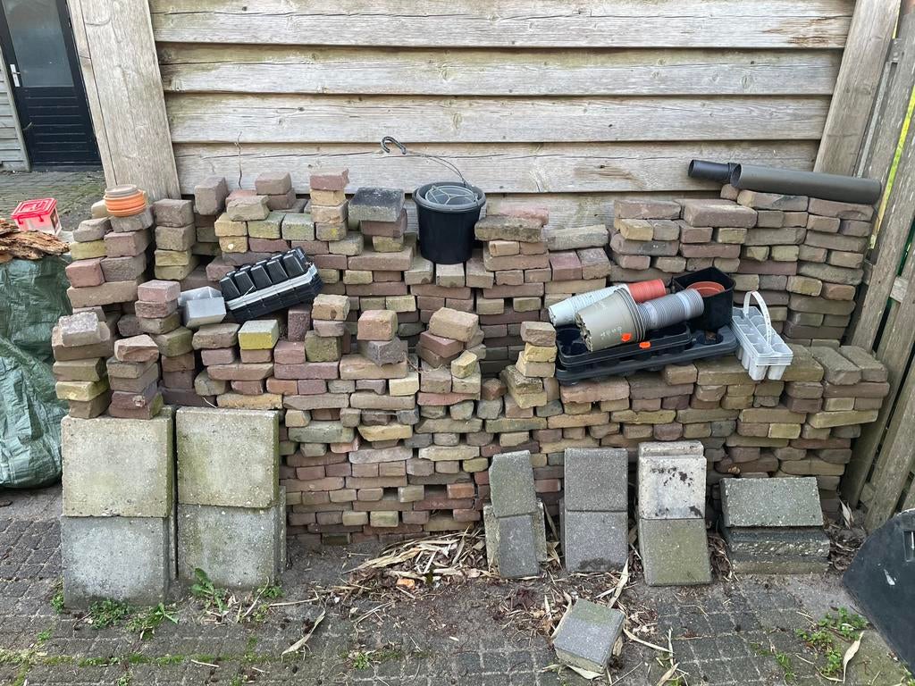 Partij hard gebakken klinkers, Tuin en Terras, Tegels en Klinkers, Ophalen, Gebruikt, Klinkers