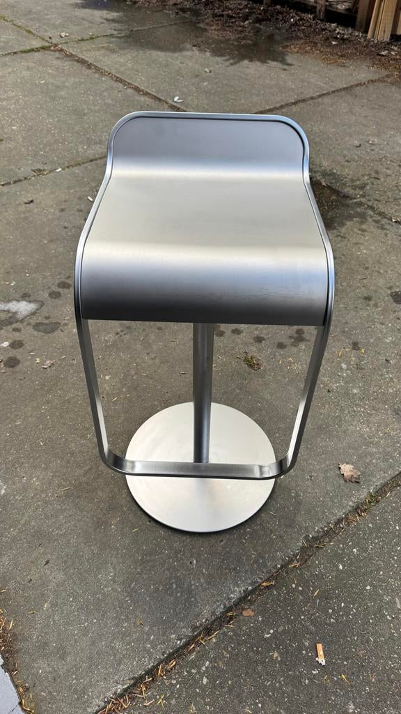 La Palma Lem Design Barkruk Zilver - Top Conditie, Huis en Inrichting, Barkrukken, Ophalen, In hoogte verstelbaar, Zo goed als nieuw