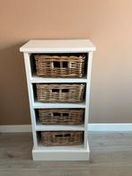 Kastje met 4 rietenlades, Huis en Inrichting, Kasten | Dressoirs, Ophalen, Met plank(en), Minder dan 50 cm, Gebruikt