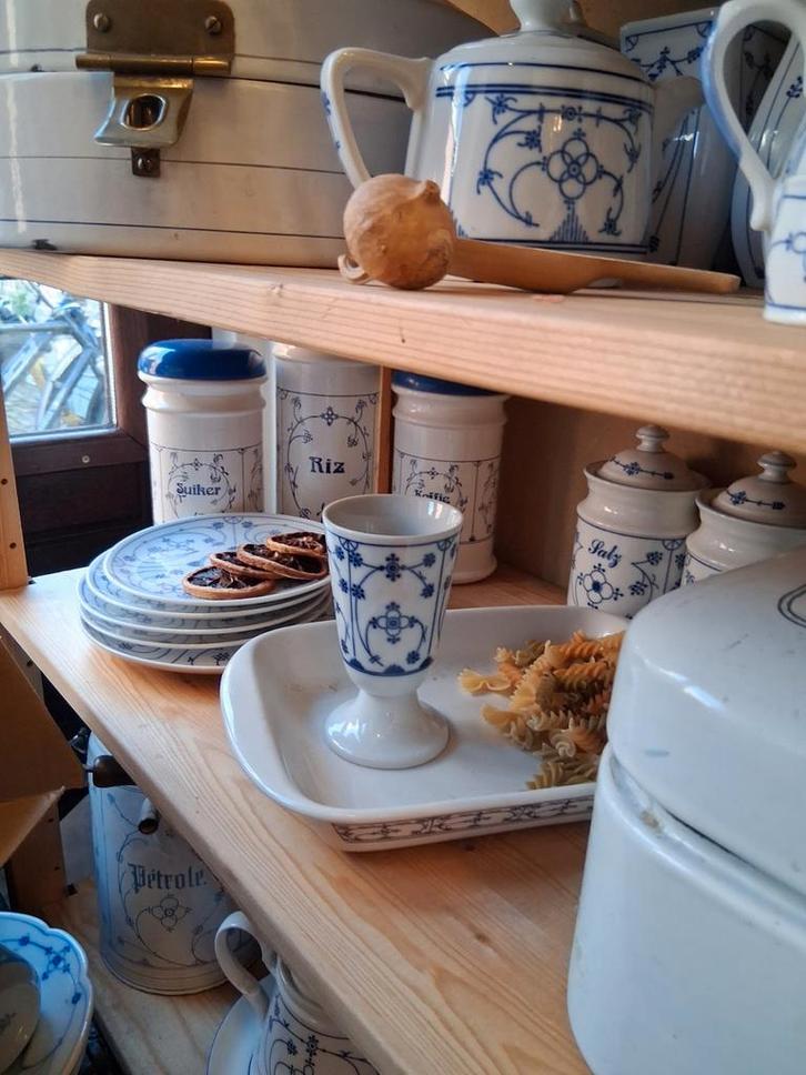 Blauw saks schalen  kommetjes  saladekommen jager, Antiek en Kunst, Antiek | Servies compleet, Ophalen of Verzenden