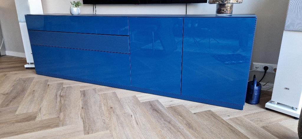 Strak italiaans dressoir Enzo Luca Titolo, Ophalen, Glas, 200 cm of meer, Minder dan 100 cm