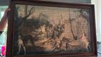 Antieke jachtscène wandtapijt in lijst, Ophalen of Verzenden