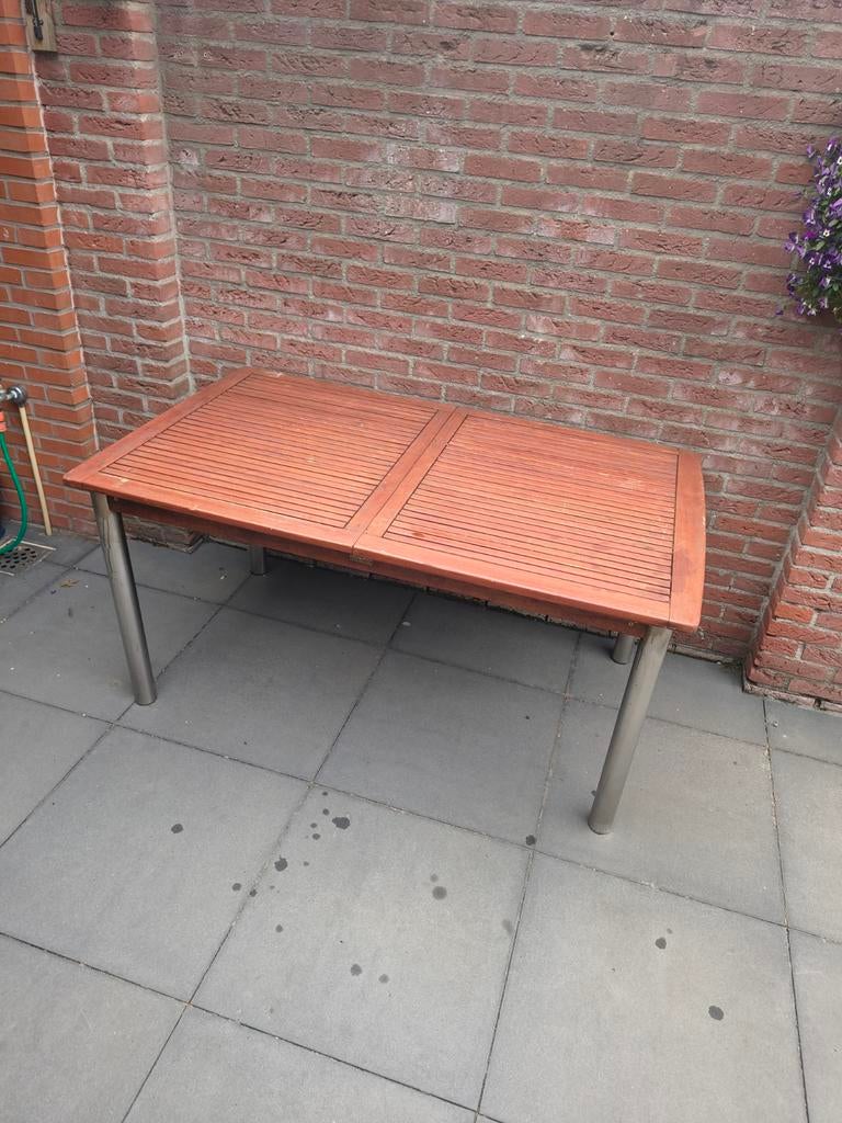 Exotan Teak houten uitschuifbare tuintafel, Ophalen, Gebruikt, Rechthoekig, Teakhout