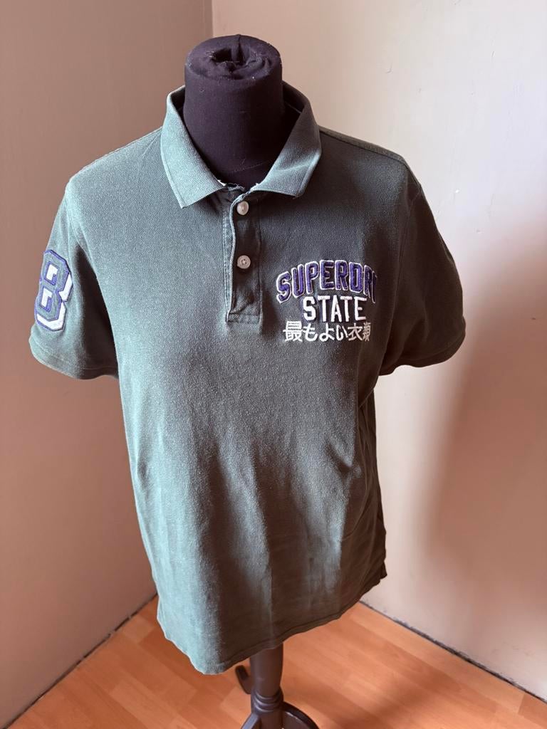 Superdry mooi groen polo shirt mt L ZGAN, Kleding | Heren, Polo's, Ophalen of Verzenden, Zo goed als nieuw, Maat 52/54 (L), Groen