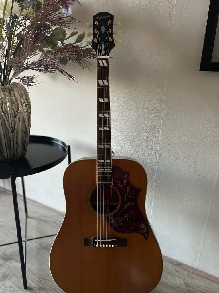 Epiphone Inspired by Gibson Hummingbird (aged top), Ophalen, Gebruikt, Western- of Steelstringgitaar