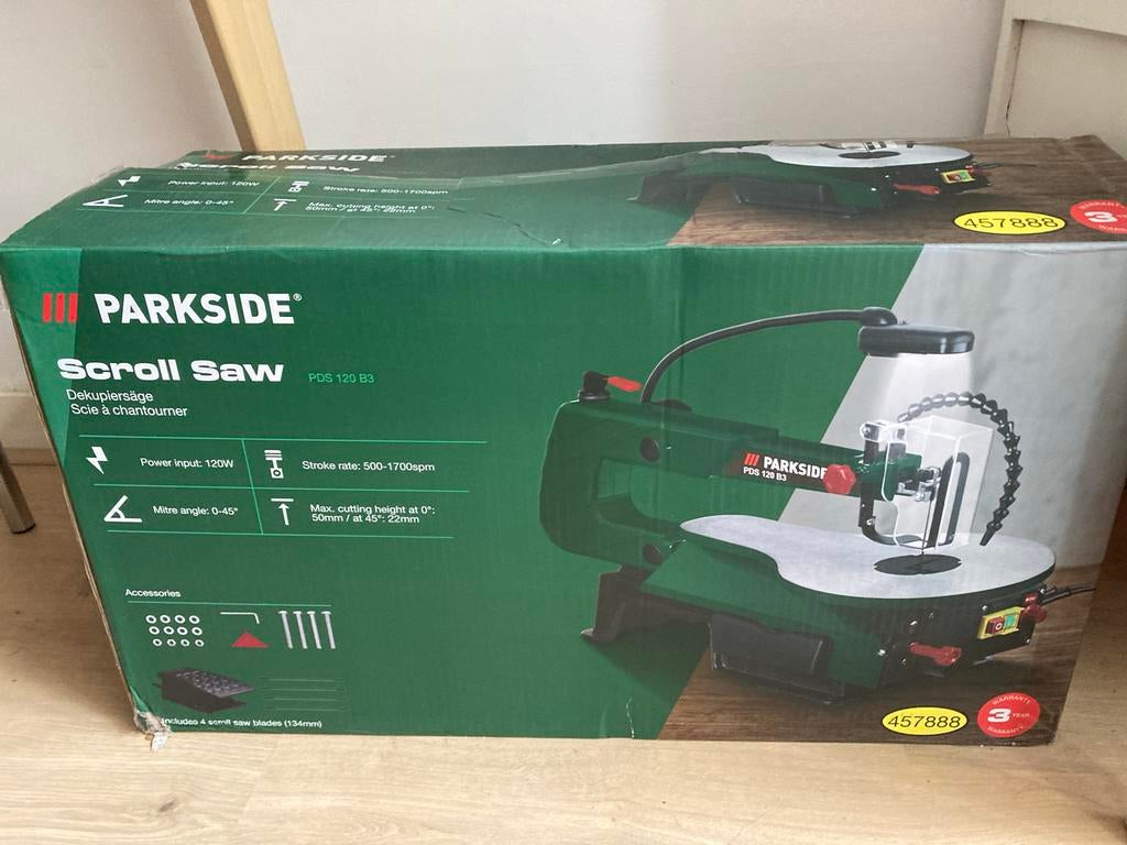 Parkside Figuurzaagmachine PDS 120 B3, Ophalen, Nieuw, 30 tot 70 mm, Figuurzaag