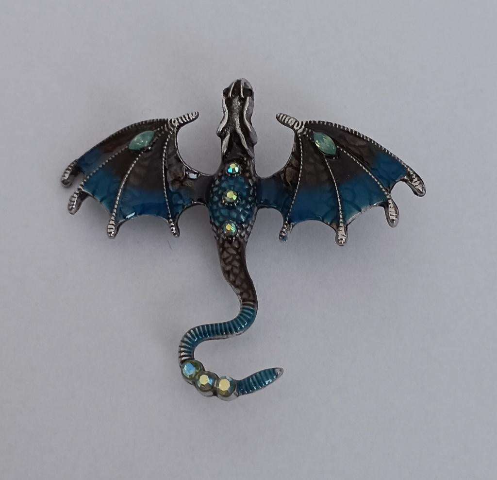 Draak broche, Sieraden, Tassen en Uiterlijk, Broches, Overige materialen, 4 tot 7 cm, Overige kleuren, Nieuw