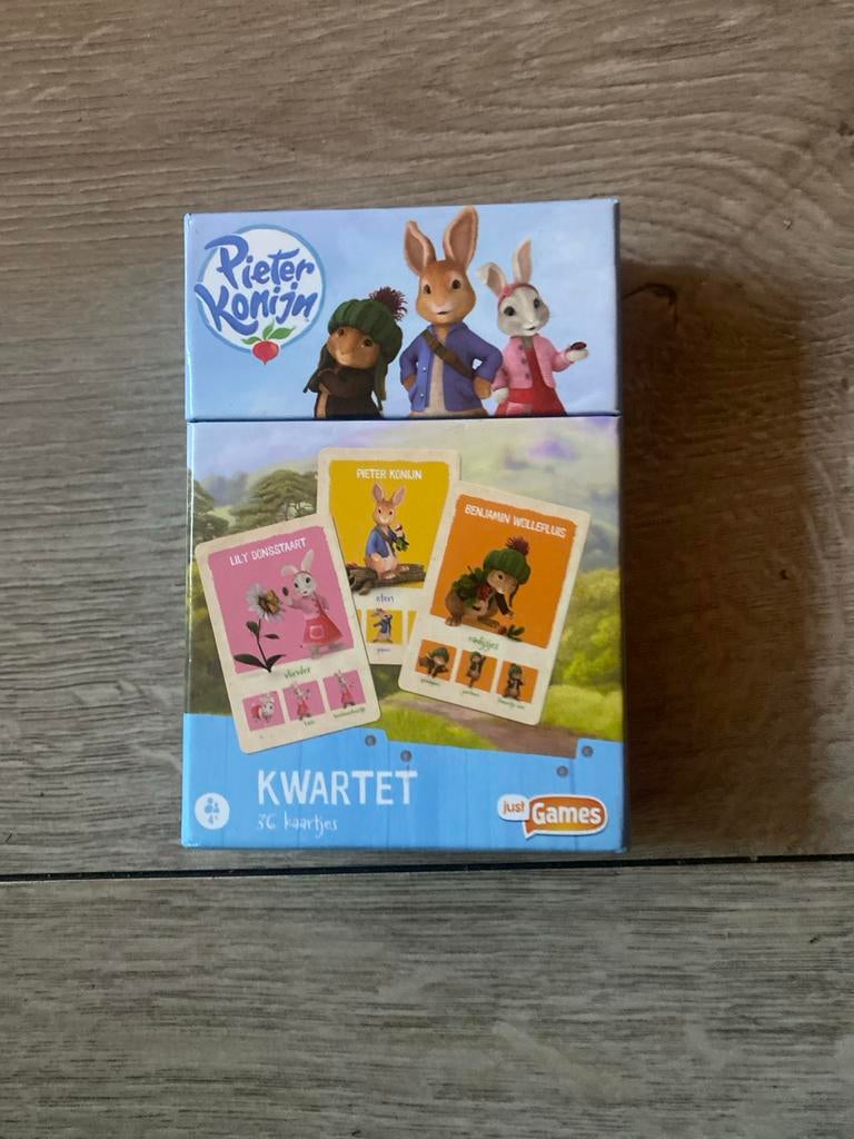 Pieter Konijn Kwartet - Compleet Gezelschapsspel, Drie of vier spelers, Ophalen of Verzenden, Zo goed als nieuw