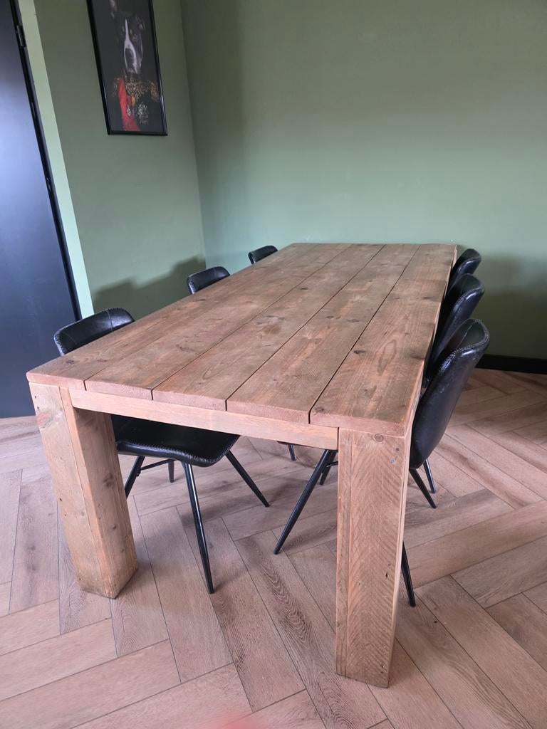 Mooie grote steigerhouten eettafel van het merk Jorg., Ophalen, 200 cm of meer, 50 tot 100 cm, Zo goed als nieuw