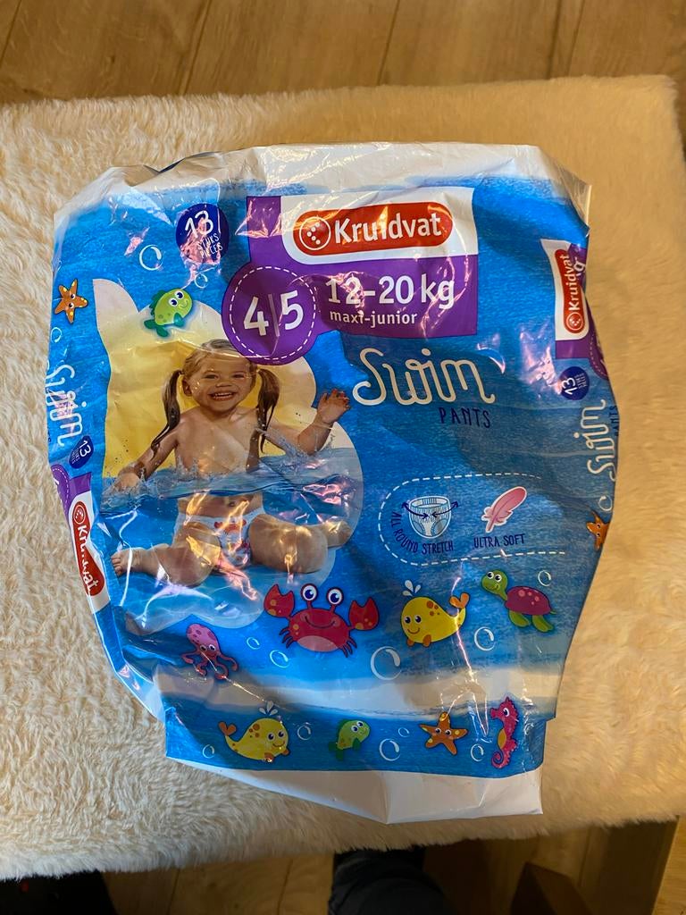 Kruidvat zwemluier broekjes maat 4-5 (12-20 kg), Kinderen en Baby's, Babykleding | Baby-zwemkleding, Jongetje of Meisje, Nieuw