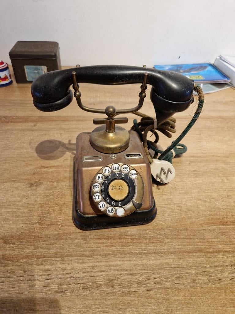 Antieke Deense draaitelefoon - Vintage Telefoon, Antiek en Kunst, Ophalen of Verzenden