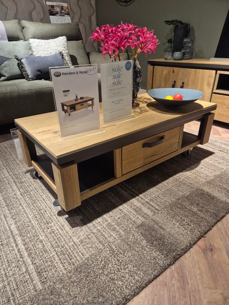 Henders en Hazel Farmland salontafel, Ophalen, 100 tot 150 cm, Habufa, Eikenhout