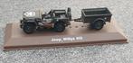 Jeep Willys MB met aanhanger - Modelauto, Overige merken, 1:50 of kleiner, Auto, Ophalen of Verzenden