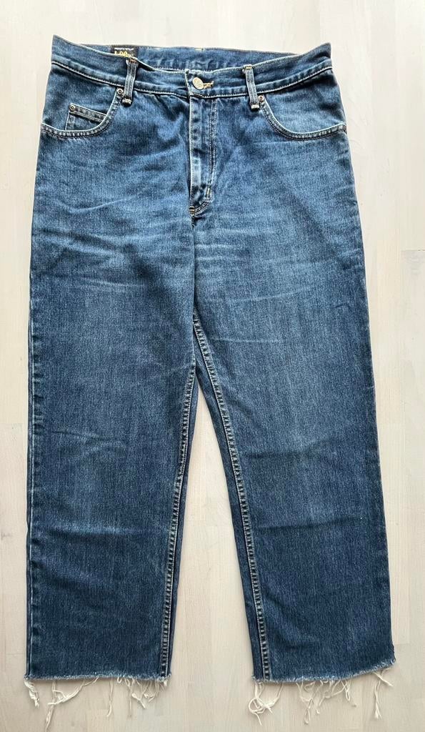 LEE bluejeans brede pijpen met rafels maat M, Blauw, Ophalen of Verzenden, Zo goed als nieuw, W30 - W32 (confectie 38/40)