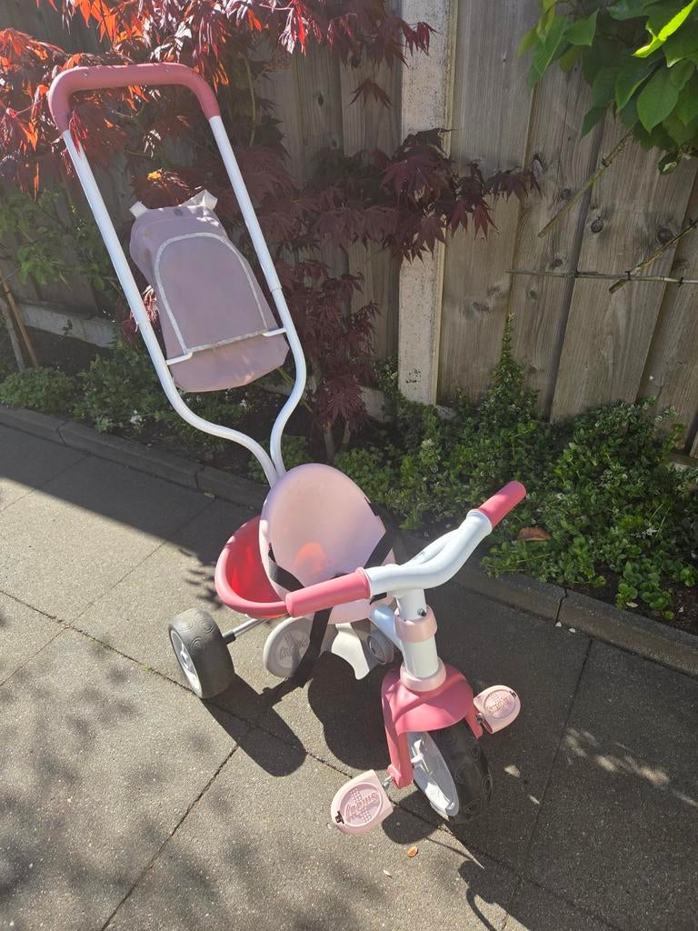 Smoby Be Move 3-in-1 driewieler roze, Ophalen, Duwstang