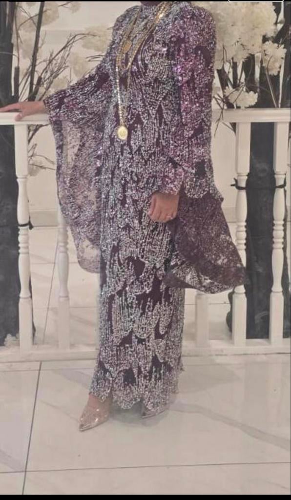 Elegante Avondjurk Maat 40 - Eenmaal Gedragen, Kleding | Dames, Gelegenheidskleding, Maat 38/40 (M), Galajurk, Paars, Ophalen of Verzenden