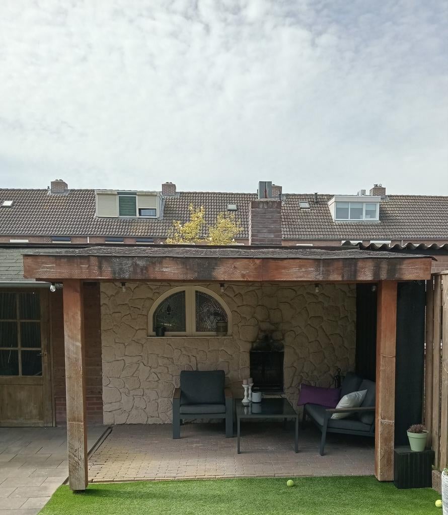 Hardhouten overkapping, Tuin en Terras, Overkappingen, Ophalen, Gebruikt, Veranda