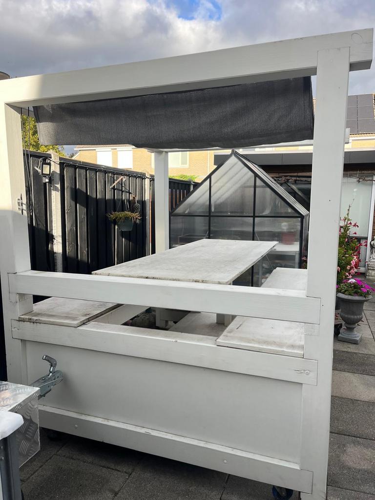 Buiten hemelbed, Ophalen, Gebruikt, Rechthoekig, Hout