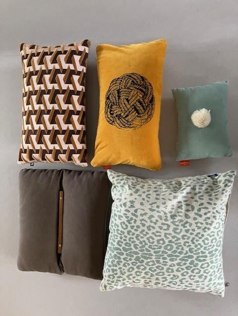5 kussens oa HK living & Marika Giacinti, Ophalen of Verzenden, Gebruikt, Beige, Overige vormen