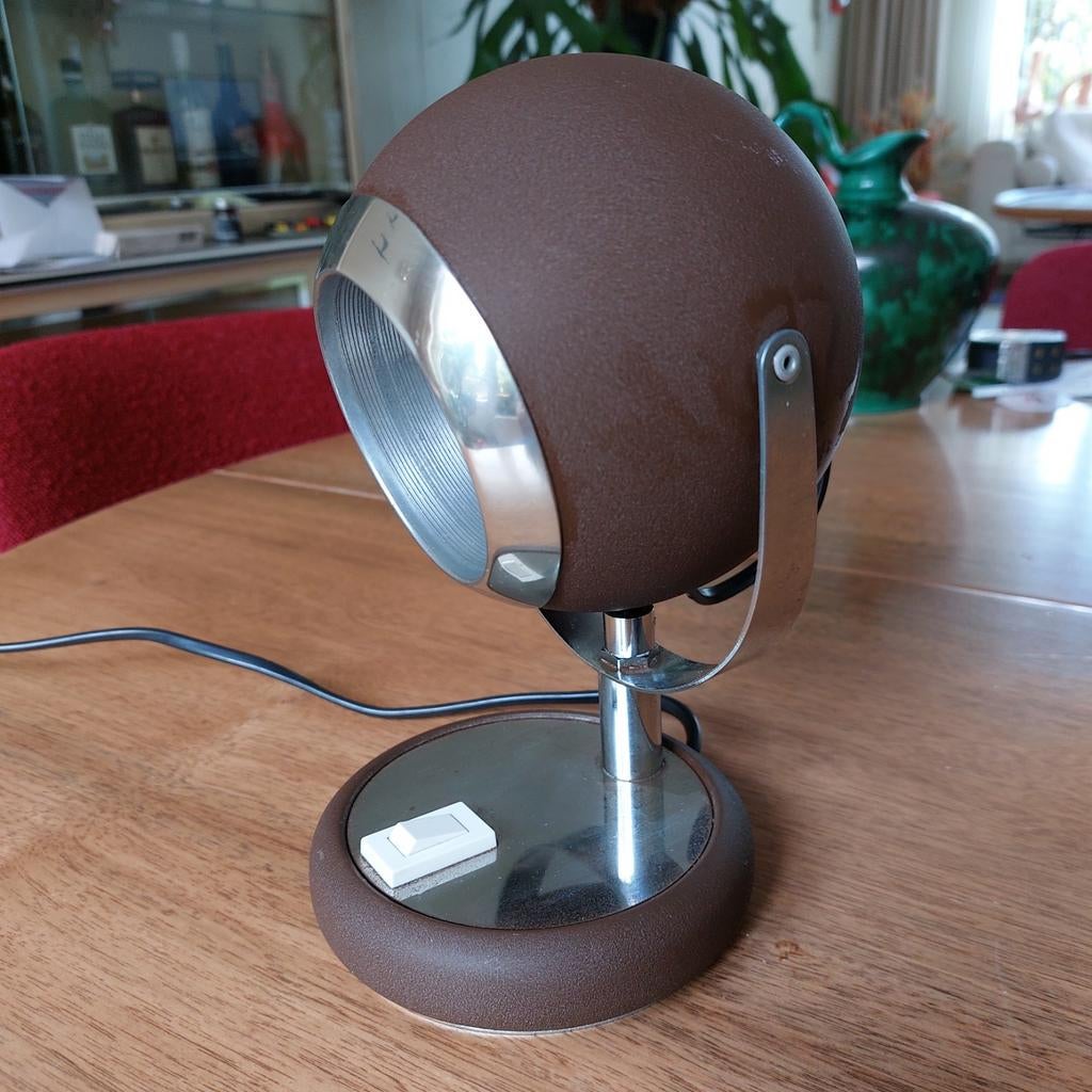 Jaren 70 lampje verstelbaar., Gebruikt, Vintage, Ophalen of Verzenden, Metaal