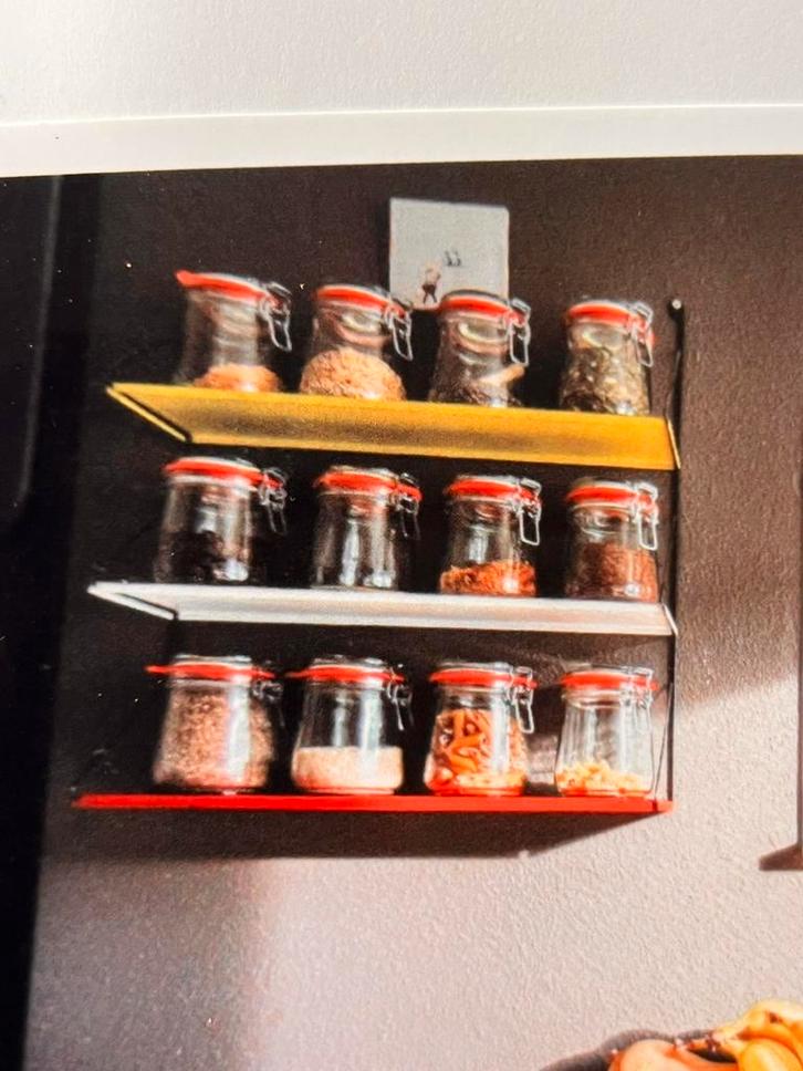 Vintage Tomado kruidenrekje/wandrekje - Geel/Rood/Wit, Huis en Inrichting, Keuken | Keukenbenodigdheden, Gebruikt, Ophalen