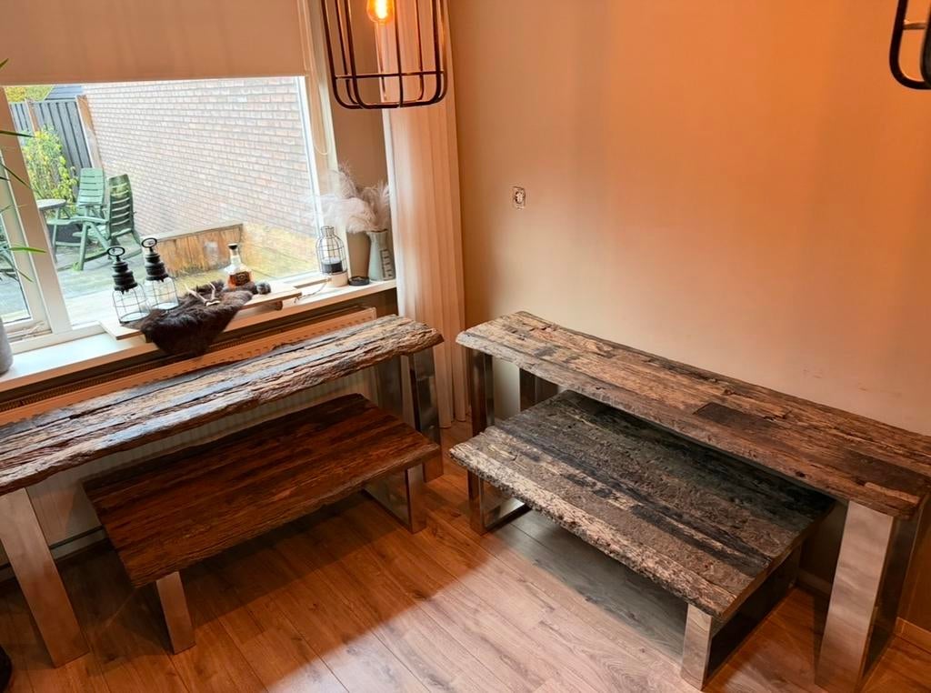 Railway Houten Tafels - Salontafel, Sidetable, Eettafel, Gebruikt, Rechthoekig, Overige houtsoorten, 50 tot 100 cm