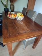 Gratis ophalen Eettafel met 5 stoelen, Huis en Inrichting, Tafels | Eettafels, Ophalen, Gebruikt, Rechthoekig, 50 tot 100 cm