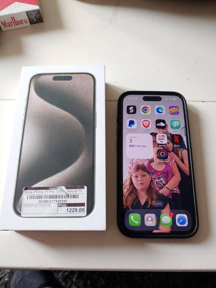 Iphone 15 pro 128gb 87% percentage weg is pech zie info, Telecommunicatie, Mobiele telefoons | Apple iPhone, Zo goed als nieuw