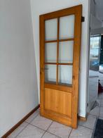 Massief houten binnendeur met glas, Ophalen, Gebruikt, 80 tot 100 cm, Binnendeur