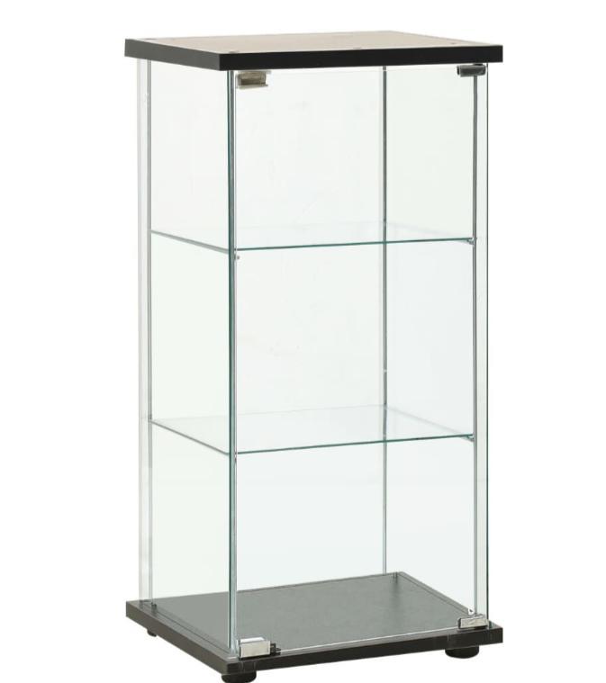 AANBIEDING | Vitrinekast gehard glas zwart! GRATIS BEZORGD, Huis en Inrichting, Kasten | Vitrinekasten, Nieuw, 150 tot 200 cm