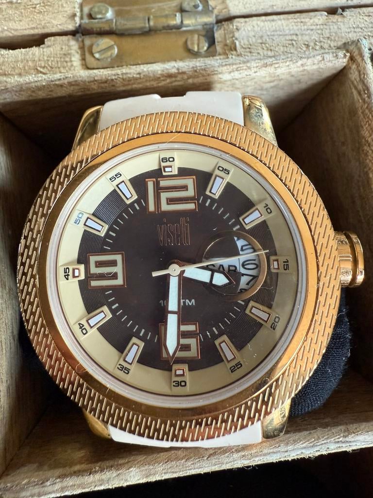 Mooi horloge merk Visetti, Ophalen of Verzenden, Zo goed als nieuw, Leer, Overige merken