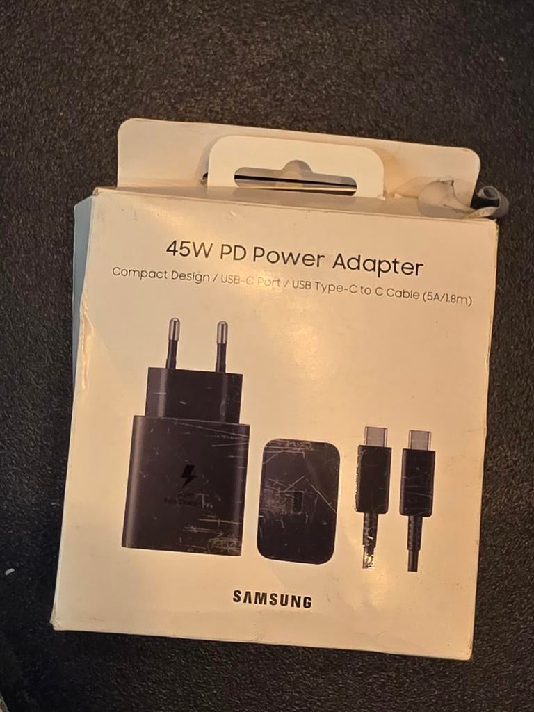 Samsung 45W c kabel Adapter Super Snel oplader 5A, Telecommunicatie, Mobiele telefoons | Telefoon-opladers, Ophalen of Verzenden