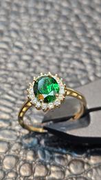 Prachtige dames 14karaat gouden ring met Smaragd steen, Nieuw, Ophalen of Verzenden, Dame, Goud