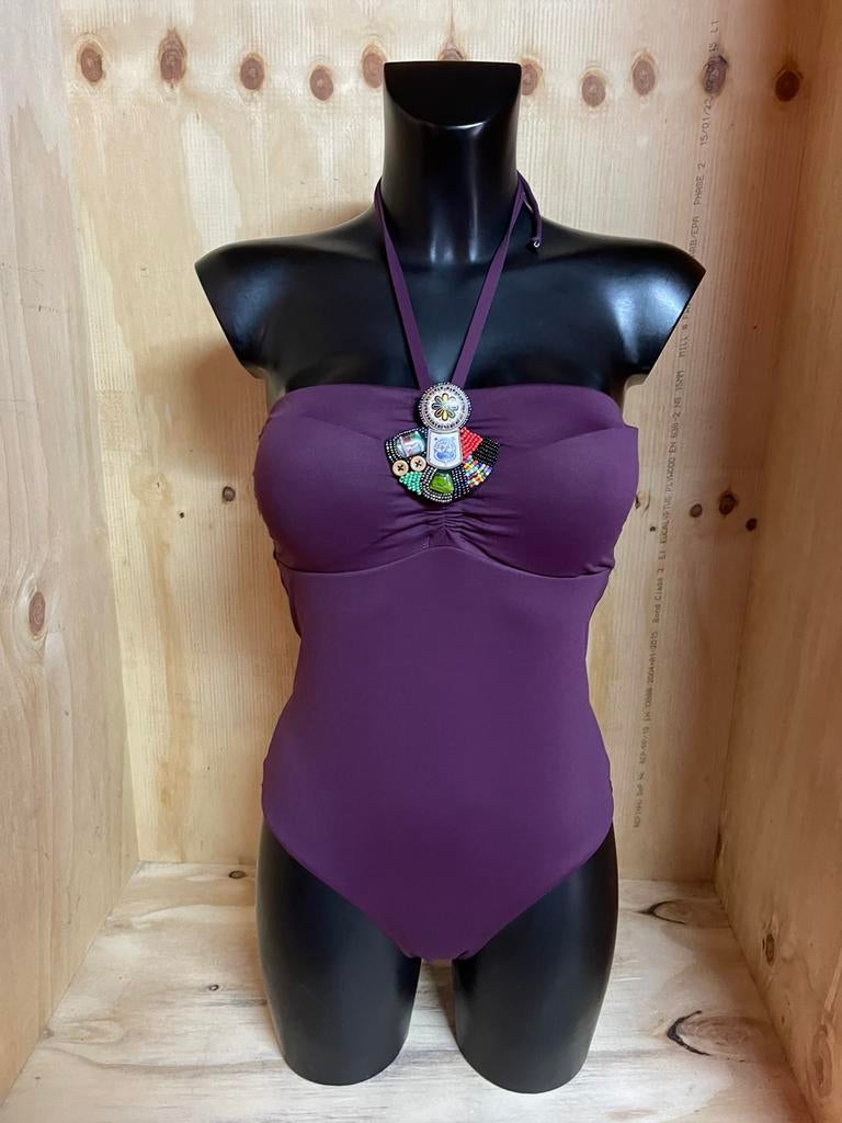 Valery badpak maat 3 = 80b mombasa, Kleding | Dames, Badmode en Zwemkleding, Verzenden, Nieuw, Paars, Badpak
