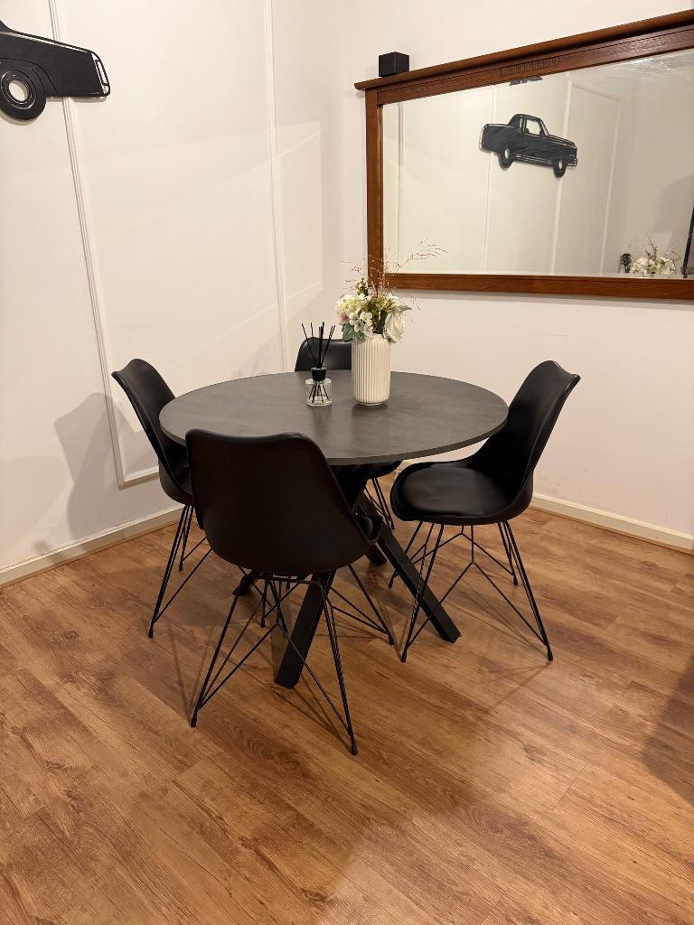Mariedamm tafel ikea rond + gratis stoelen ZGAN, Ophalen, Rond, Zo goed als nieuw, Vier personen