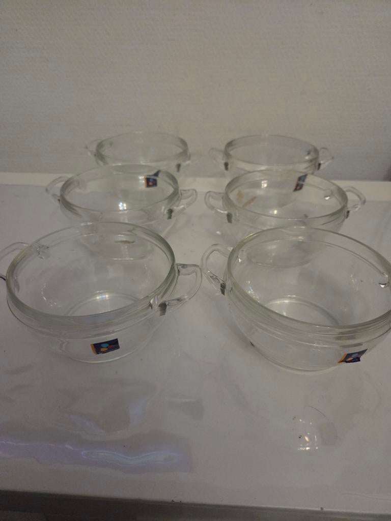 6 nieuwe glazen soepkommen van Luminarc, Ophalen of Verzenden