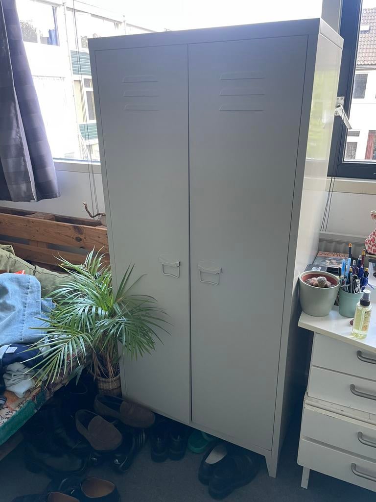 Kledingkast met archiefkast look, Ophalen, Gebruikt, 50 tot 100 cm, 150 tot 200 cm