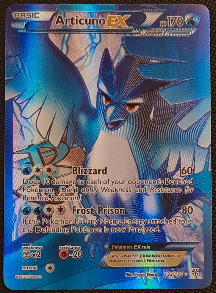 2013 Pokémon Black and White Plasma Storm Articuno Ex 132 UR, Hobby en Vrije tijd, Verzamelkaartspellen | Pokémon, Zo goed als nieuw