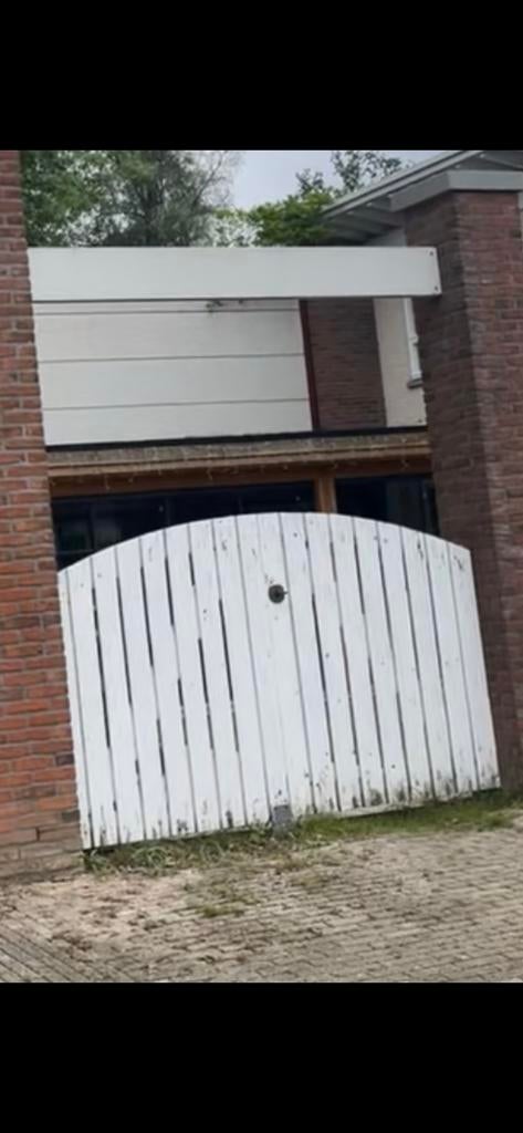 Houten Poort - Klassiek Wit Design, Ophalen, Gebruikt, 150 tot 200 cm, Hout