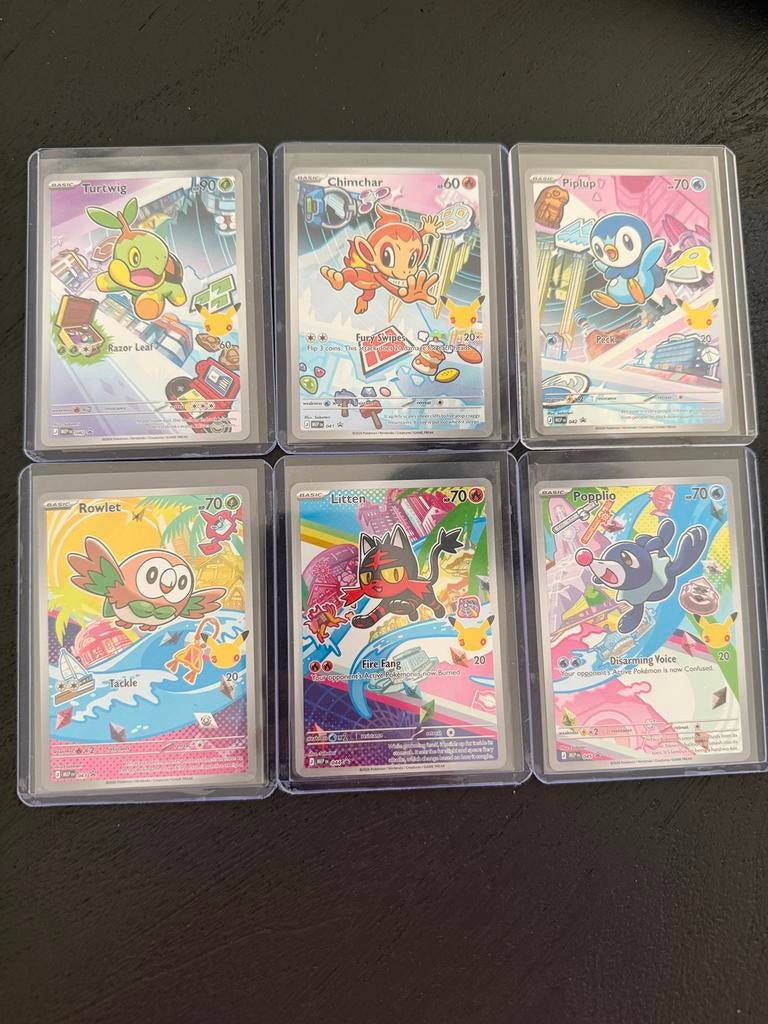 First Partner Pokemon, turtwig chimchar piplup rowlet litten, Hobby en Vrije tijd, Verzamelkaartspellen | Pokémon, Ophalen of Verzenden