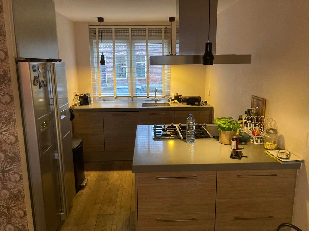 Keuken Bruynzeel incl apparatuur en Quooker, Ophalen, Zo goed als nieuw, Wit, Enkelwandige keuken