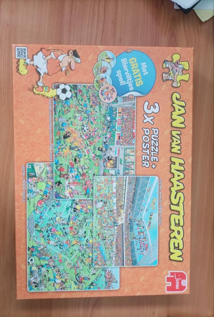 Jan van Haasteren voetbal puzzel 3x 500, 750, 1000 stukjes, Ophalen